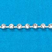 Strassz szalag (ss16) - CRYSTAL - SILVER